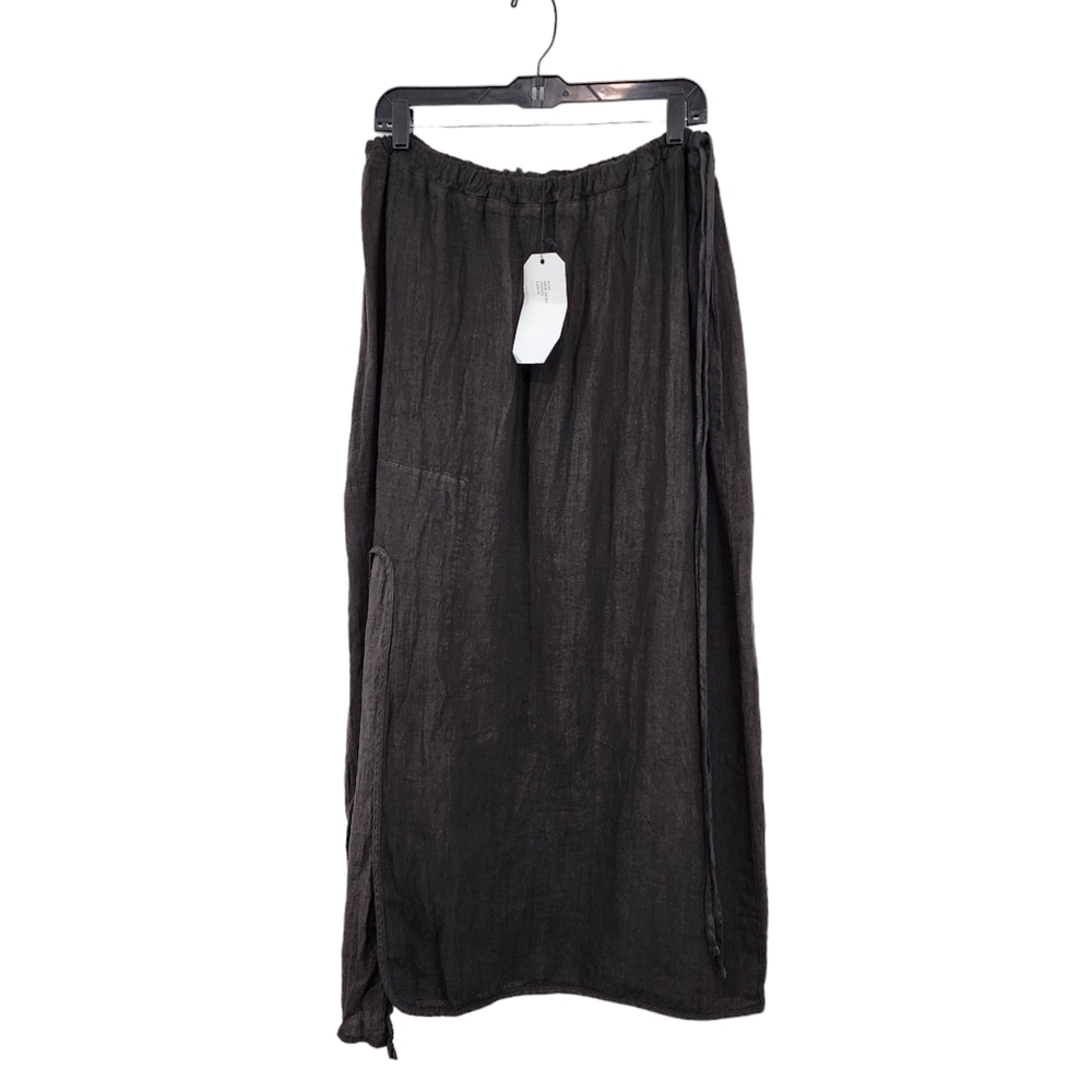 Cynthia Ashby Women's 100% Linen Vintage Peasant Style Maxi Kick Skirt - L